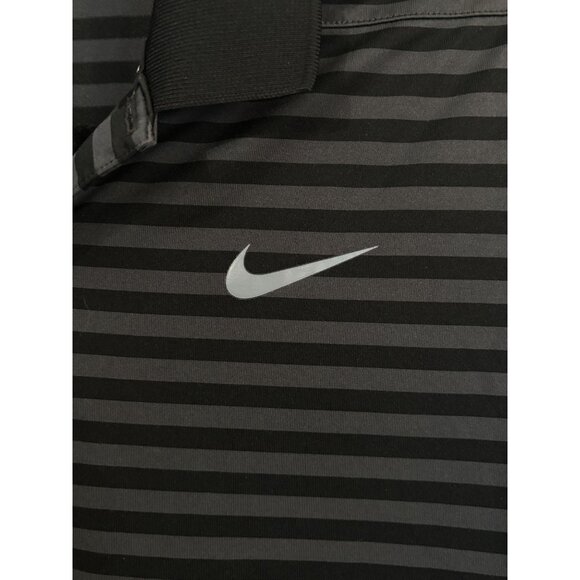 Nike Golf Shirt Dri-FIT Polo Black Gray Striped Short Sleeve Mens Medium M - Picture 3 of 11